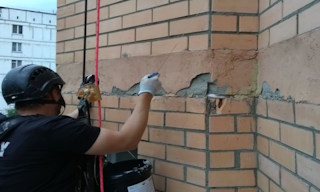 Обследование фасада здания в Долгопрудном в октябре